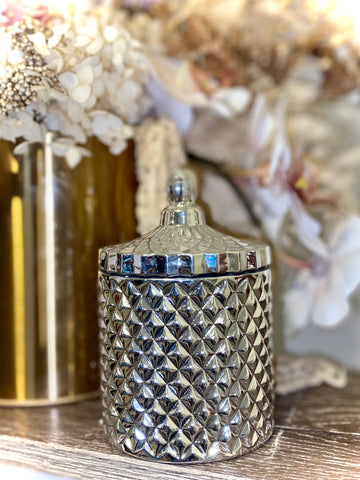 Silver Tear Drop Carousel Candle with Lid